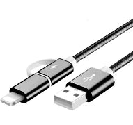 2-in-1 Data Cable, Android to iPhone Fast Charger