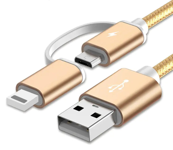 2-in-1 Data Cable, Android to iPhone Fast Charger