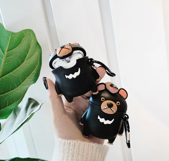 Silicone Bluetooth Earphone Case - Bear Design