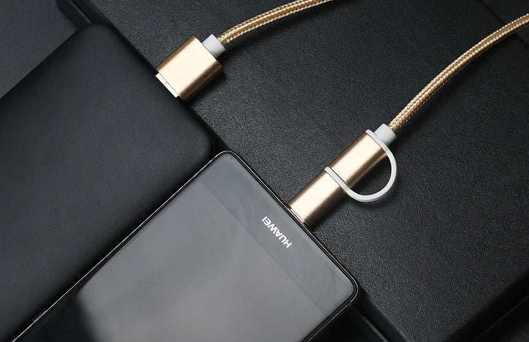 2-in-1 Data Cable, Android to iPhone Fast Charger
