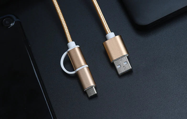 2-in-1 Data Cable, Android to iPhone Fast Charger