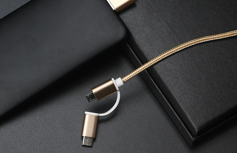 2-in-1 Data Cable, Android to iPhone Fast Charger