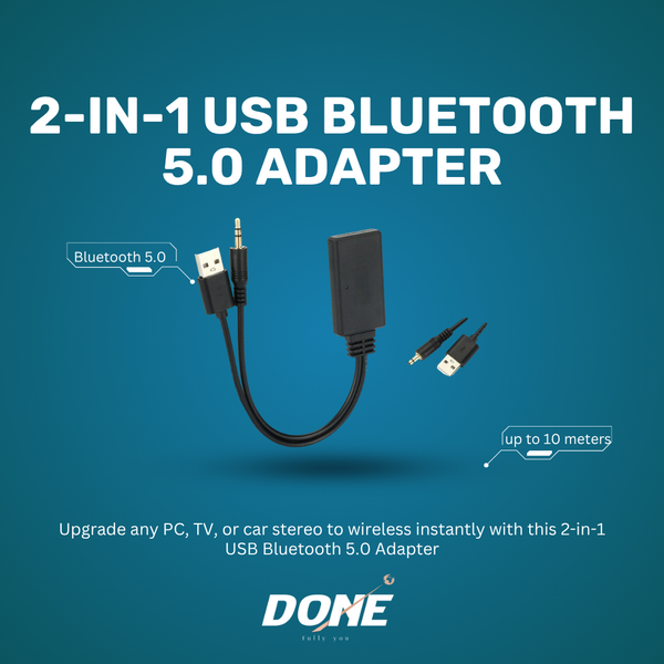 2-in-1 USB Bluetooth 5.0 Adapter