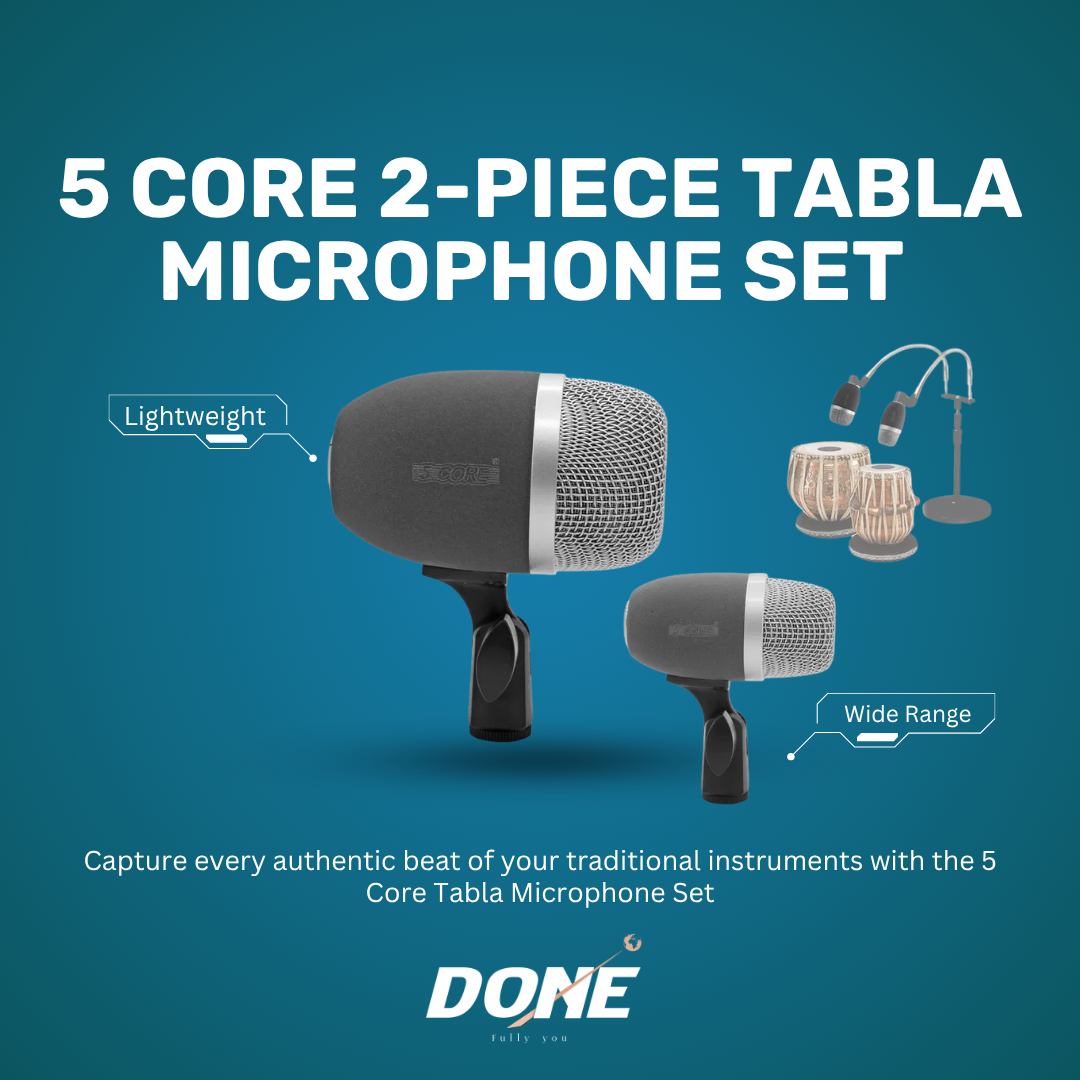 5 Core Premium 2-Piece Dynamic Tabla Microphone Set