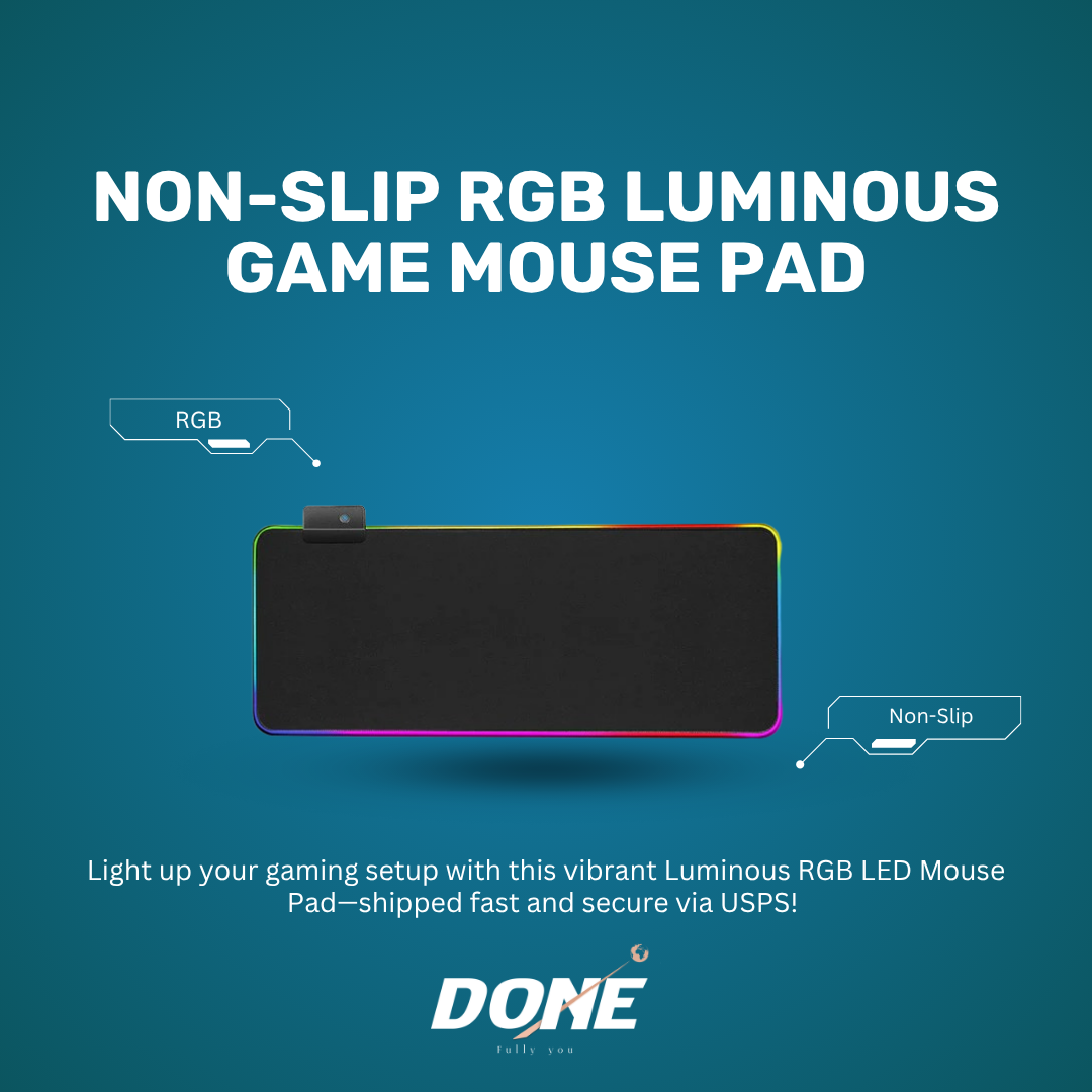 Non-Slip RGB Luminous Game Mouse Pad