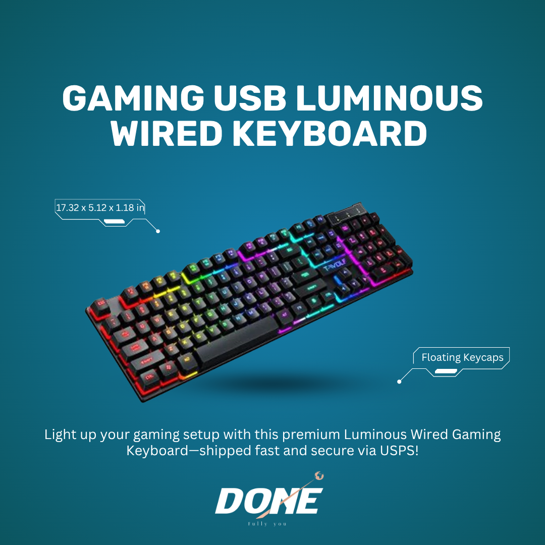 Gaming Usb Luminous Wired Keyboard Floating Manipulator