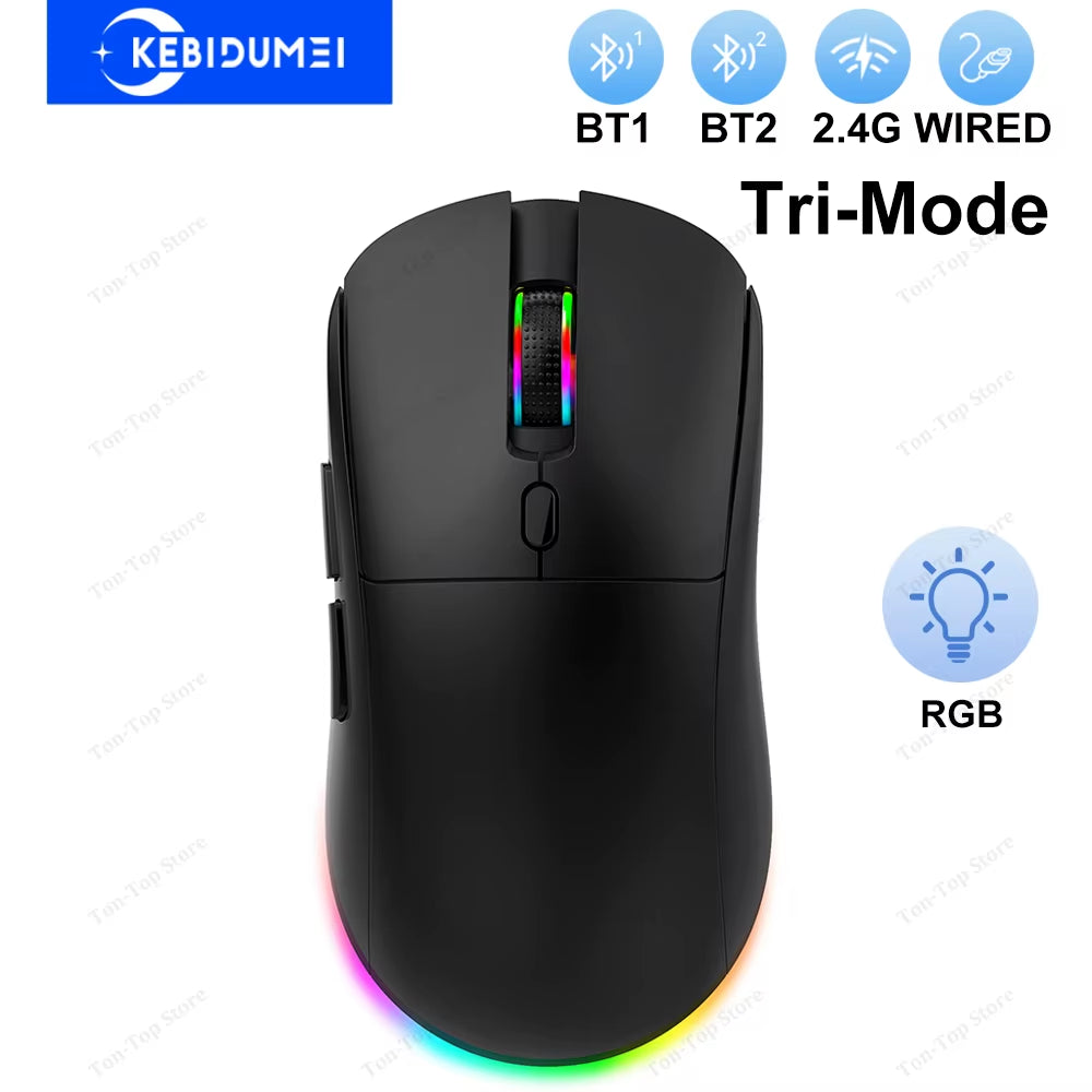 Dual Bluetooth 5.3 Mouse 2.4G Wireless Mouse USB Wired Mouse Tri-Mode RGB Gaming Mouse 6 Button 4800DPI for PC Laptop Tablet
