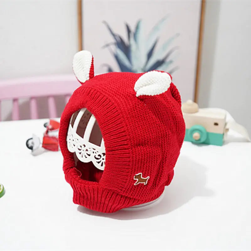 Simple Knitted Rabbit Ear Hat for Pets