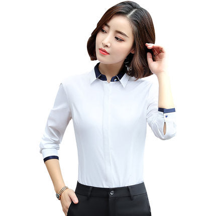 Professional shirt women's long sleeve 2020 new Korean fashion temperament business long sleeve white shirt overalls