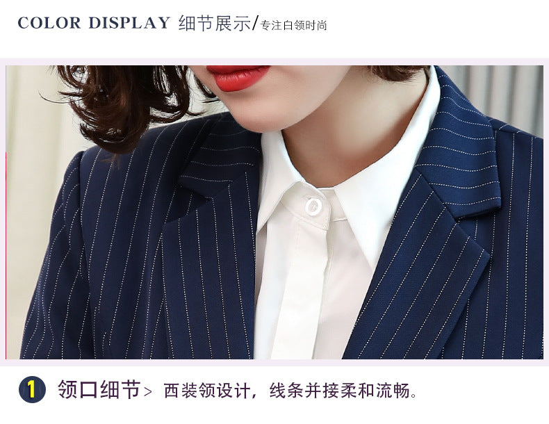 Cross-border Business Wear Women's suit Women's Early Spring New Striped OL Suit Elegant Work Clothes Business Dress Suit