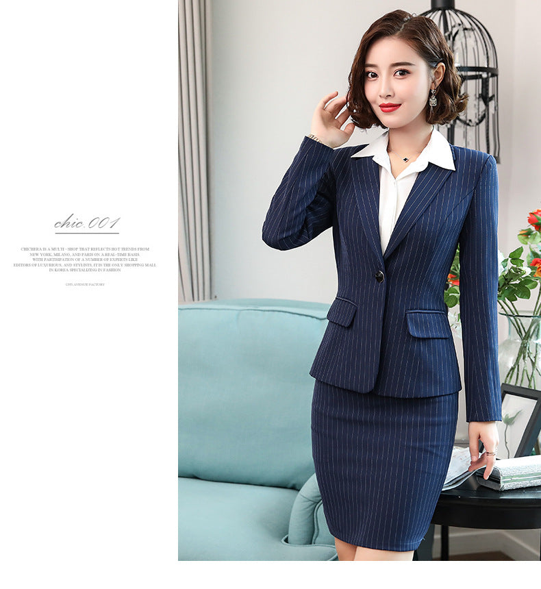 Cross-border Business Wear Women's suit Women's Early Spring New Striped OL Suit Elegant Work Clothes Business Dress Suit