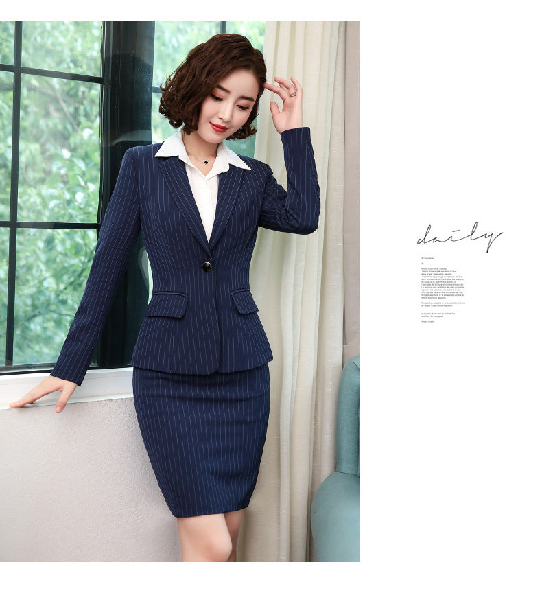 Cross-border Business Wear Women's suit Women's Early Spring New Striped OL Suit Elegant Work Clothes Business Dress Suit