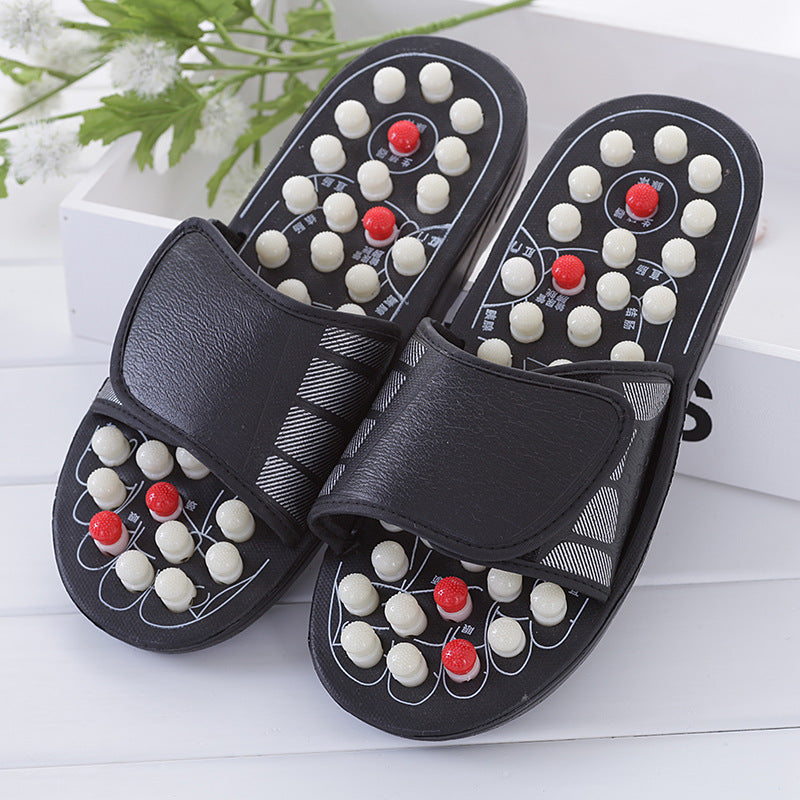 Home women's summer cool slippers indoor home non-slip home couple massage slippers foot acupuncture point foot massage shoes for men