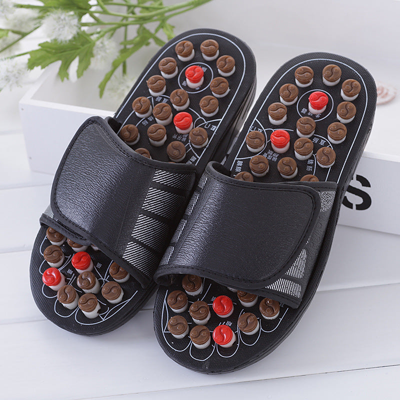Home women's summer cool slippers indoor home non-slip home couple massage slippers foot acupuncture point foot massage shoes for men
