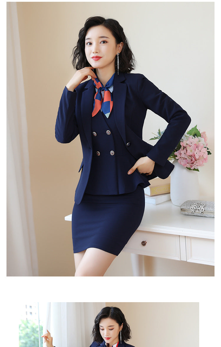 Beauty Salon Front Desk Work Clothes Professional Suit suit Cross-border New Hotel Manager Dress Stewardess Uniform Female Autumn