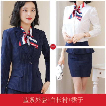 Beauty Salon Front Desk Work Clothes Professional Suit suit Cross-border New Hotel Manager Dress Stewardess Uniform Female Autumn