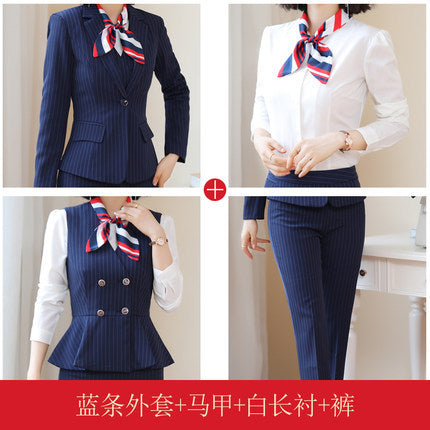 Beauty Salon Front Desk Work Clothes Professional Suit suit Cross-border New Hotel Manager Dress Stewardess Uniform Female Autumn
