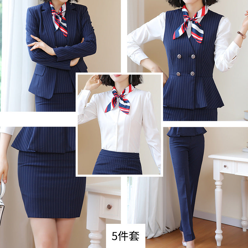 Beauty Salon Front Desk Work Clothes Professional Suit suit Cross-border New Hotel Manager Dress Stewardess Uniform Female Autumn
