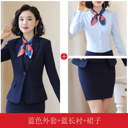 Beauty Salon Front Desk Work Clothes Professional Suit suit Cross-border New Hotel Manager Dress Stewardess Uniform Female Autumn