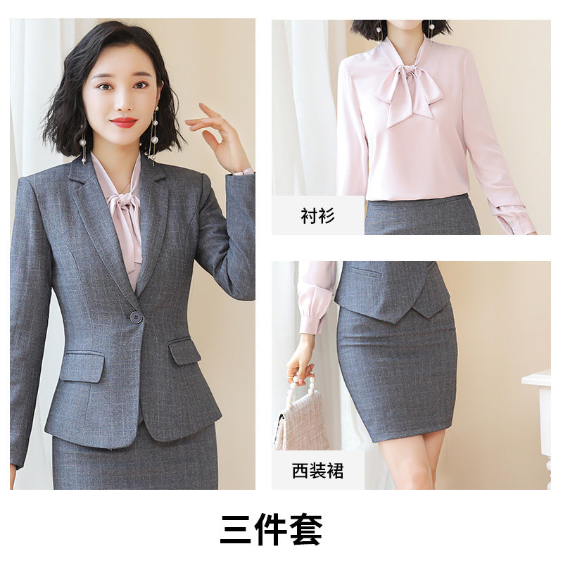 Business Fortress Women's Suit suit Work Clothes Fashion Chanel Elegant Grey Business Suit Vest Work Wear