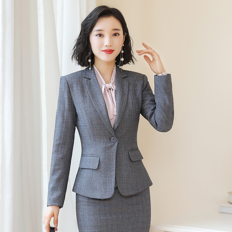 Business Fortress Women's Suit suit Work Clothes Fashion Chanel Elegant Grey Business Suit Vest Work Wear