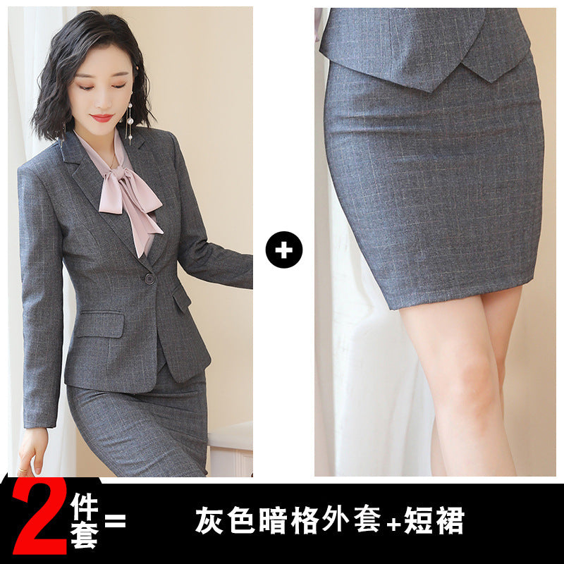 Business Fortress Women's Suit suit Work Clothes Fashion Chanel Elegant Grey Business Suit Vest Work Wear
