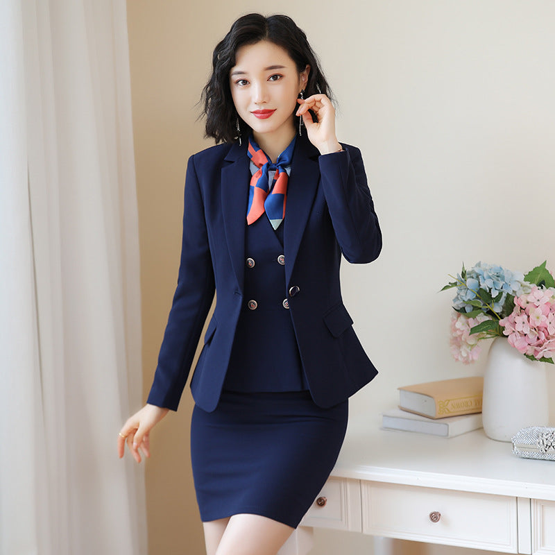 Beauty Salon Front Desk Work Clothes Professional Suit suit Cross-border New Hotel Manager Dress Stewardess Uniform Female Autumn