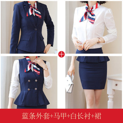 Beauty Salon Front Desk Work Clothes Professional Suit suit Cross-border New Hotel Manager Dress Stewardess Uniform Female Autumn