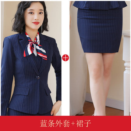 Beauty Salon Front Desk Work Clothes Professional Suit suit Cross-border New Hotel Manager Dress Stewardess Uniform Female Autumn
