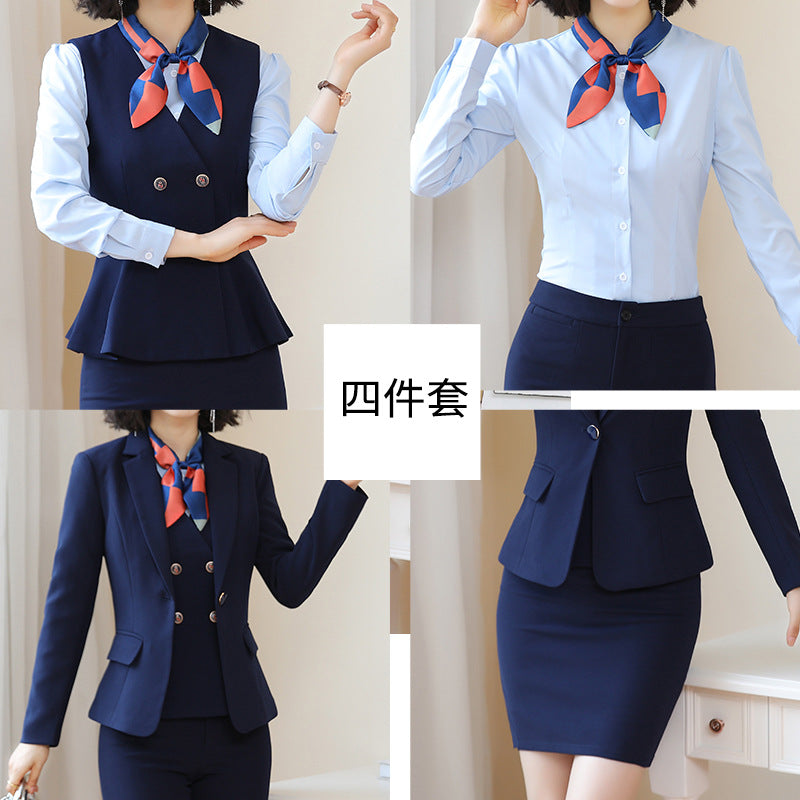 Beauty Salon Front Desk Work Clothes Professional Suit suit Cross-border New Hotel Manager Dress Stewardess Uniform Female Autumn