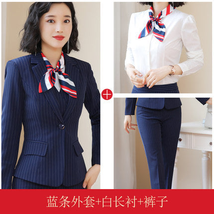 Beauty Salon Front Desk Work Clothes Professional Suit suit Cross-border New Hotel Manager Dress Stewardess Uniform Female Autumn
