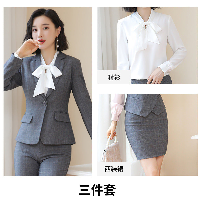 Business Fortress Women's Suit suit Work Clothes Fashion Chanel Elegant Grey Business Suit Vest Work Wear