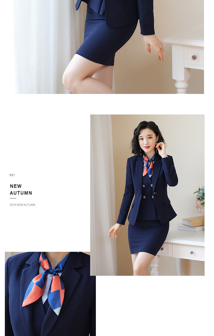 Beauty Salon Front Desk Work Clothes Professional Suit suit Cross-border New Hotel Manager Dress Stewardess Uniform Female Autumn