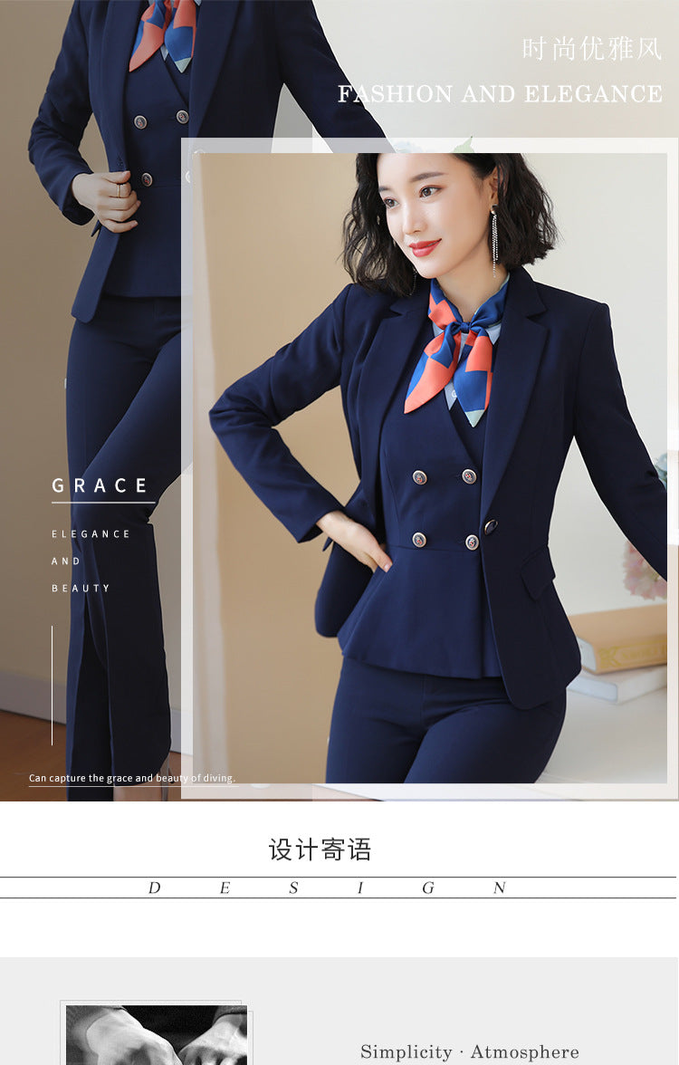 Beauty Salon Front Desk Work Clothes Professional Suit suit Cross-border New Hotel Manager Dress Stewardess Uniform Female Autumn