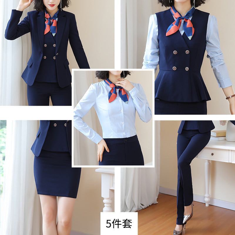 Beauty Salon Front Desk Work Clothes Professional Suit suit Cross-border New Hotel Manager Dress Stewardess Uniform Female Autumn