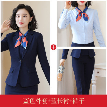 Beauty Salon Front Desk Work Clothes Professional Suit suit Cross-border New Hotel Manager Dress Stewardess Uniform Female Autumn
