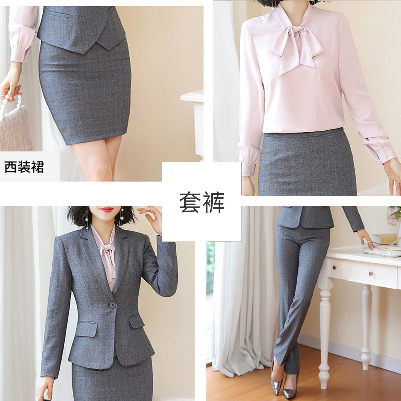 Business Fortress Women's Suit suit Work Clothes Fashion Chanel Elegant Grey Business Suit Vest Work Wear