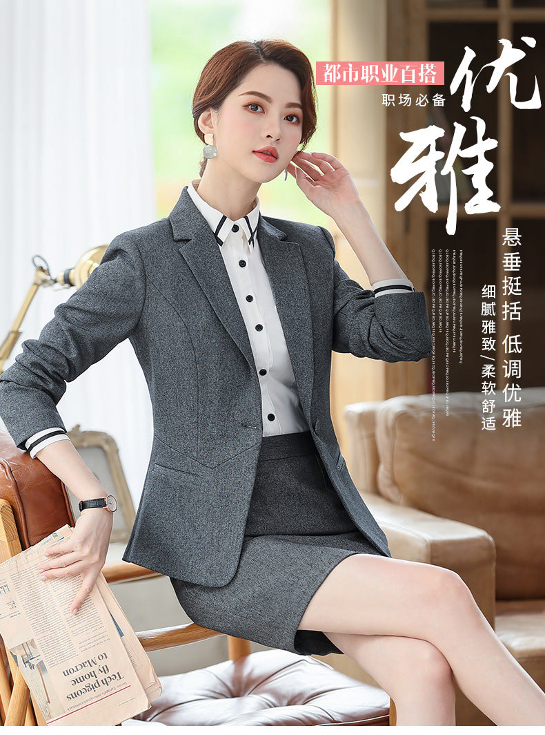Business attire suit women's autumn and winter suit hotel front desk manager cashier waiter beautician work uniform
