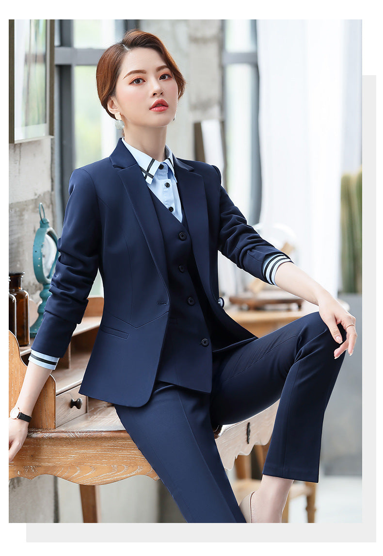 Business attire suit women's autumn and winter suit hotel front desk manager cashier waiter beautician work uniform