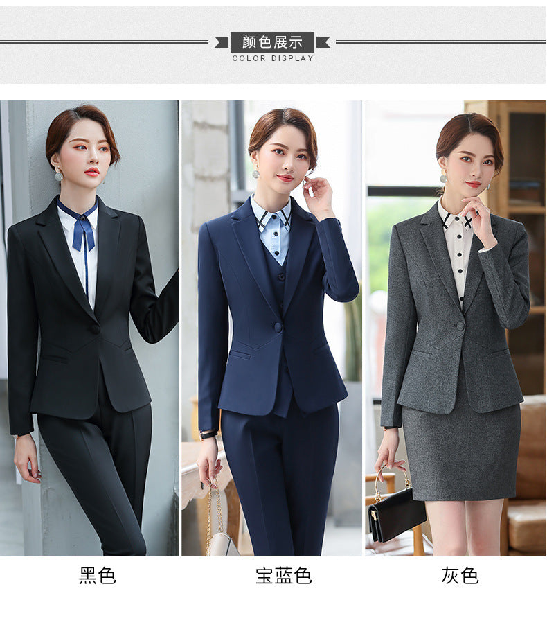 Business attire suit women's autumn and winter suit hotel front desk manager cashier waiter beautician work uniform