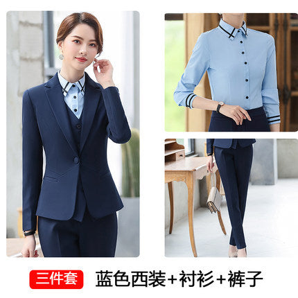 Business attire suit women's autumn and winter suit hotel front desk manager cashier waiter beautician work uniform