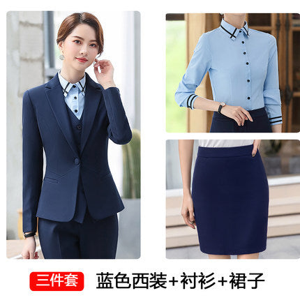 Business attire suit women's autumn and winter suit hotel front desk manager cashier waiter beautician work uniform