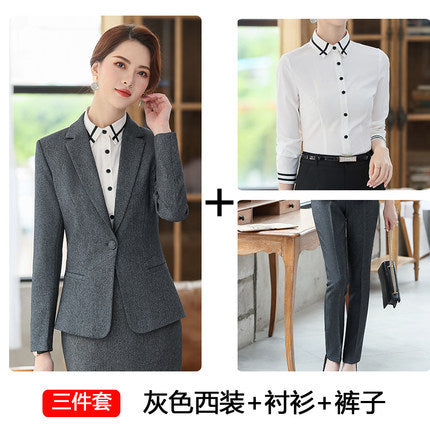 Business attire suit women's autumn and winter suit hotel front desk manager cashier waiter beautician work uniform