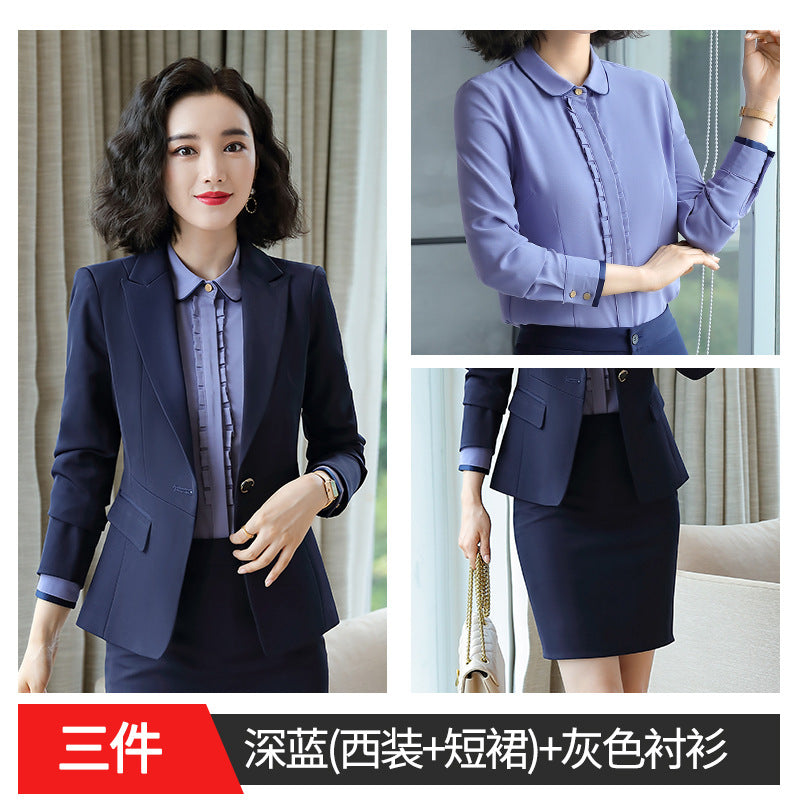 Autumn and Winter Business Suit suit Women's Fortress Work Clothes Fashion Suit Temperament Goddess Business Interview Fixes