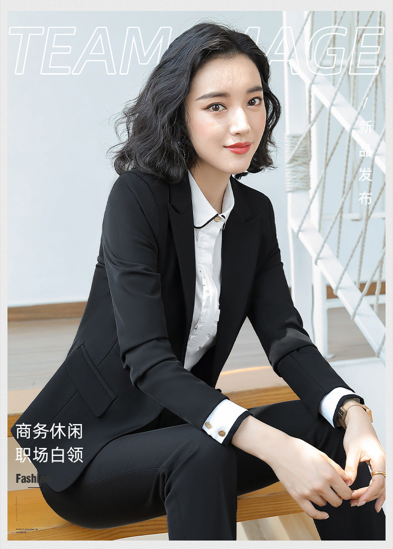 Autumn and Winter Business Suit suit Women's Fortress Work Clothes Fashion Suit Temperament Goddess Business Interview Fixes