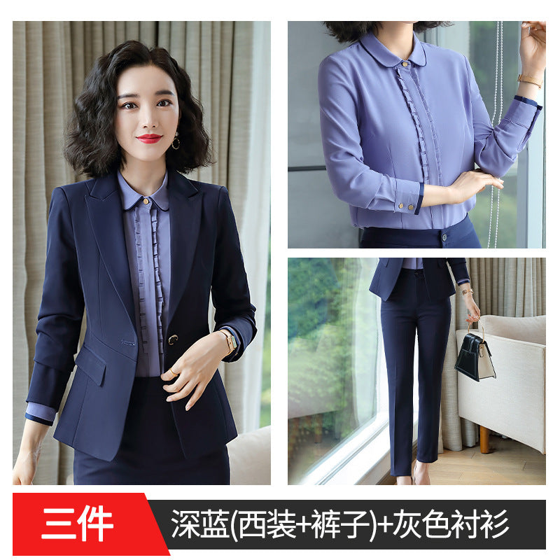 Autumn and Winter Business Suit suit Women's Fortress Work Clothes Fashion Suit Temperament Goddess Business Interview Fixes