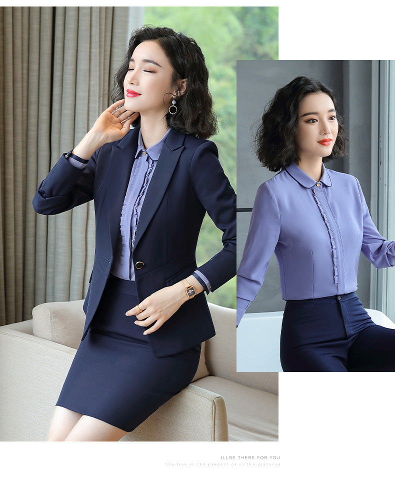 Autumn and Winter Business Suit suit Women's Fortress Work Clothes Fashion Suit Temperament Goddess Business Interview Fixes