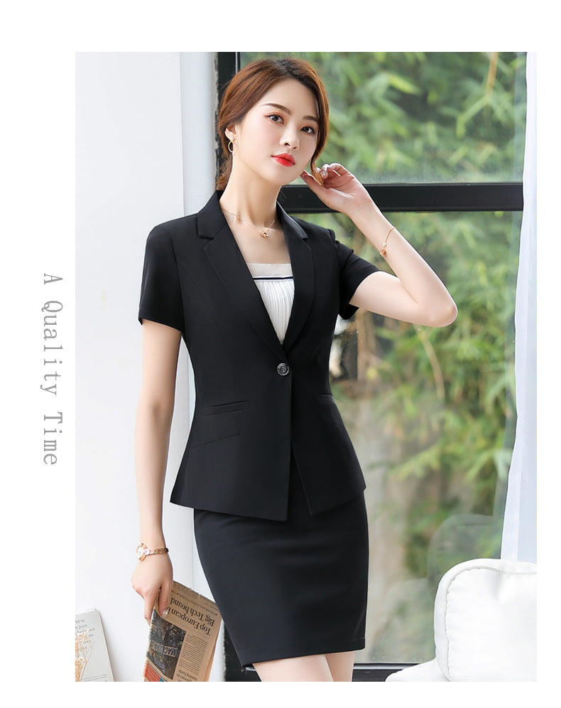 White collar professional suit OL women's fashion 2023 spring new slim fit slim suit skirt summer work clothes
