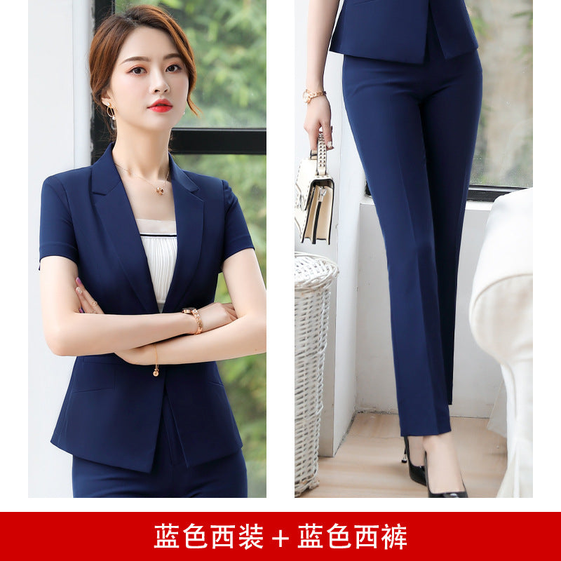 White collar professional suit OL women's fashion 2023 spring new slim fit slim suit skirt summer work clothes