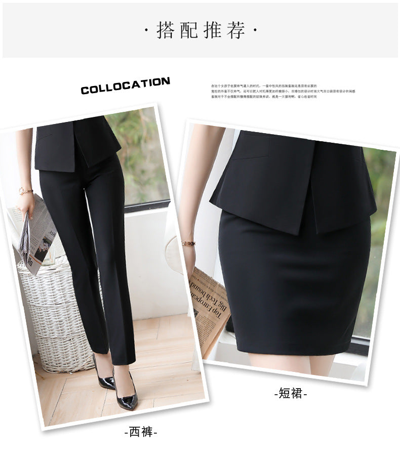 White collar professional suit OL women's fashion 2023 spring new slim fit slim suit skirt summer work clothes